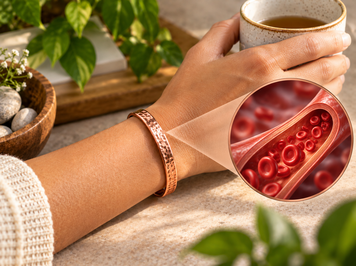 Copper worn at the wrist — a daily ritual of warmth