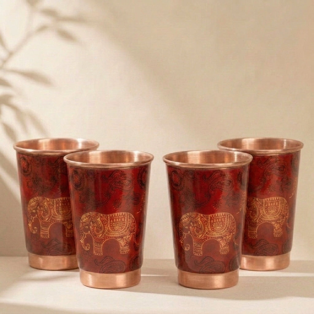 🎁 The Painted Elephant Copper 4 Glass Set (100% off)