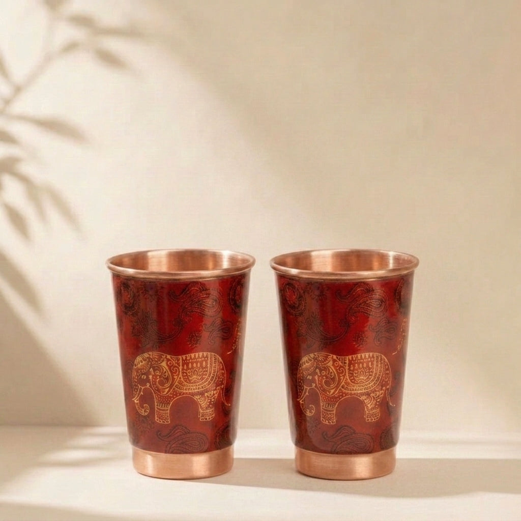 The Painted Elephant Copper 2 Glass Set