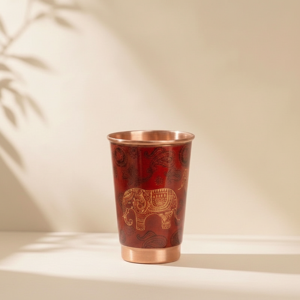 The Painted Elephant Copper 1 Glass Set